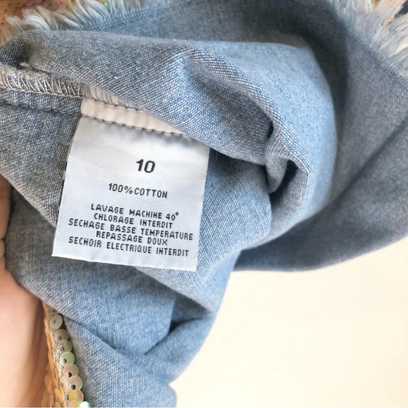 Liquor n Poker Sequin Split-Back Denim Top, 10 - Picture 6 of 8